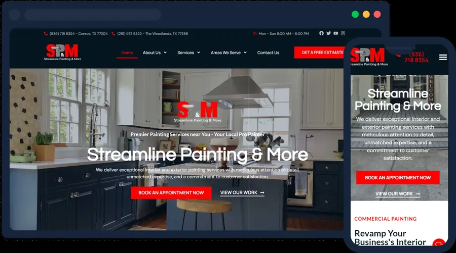 Streamline Painting & More website built by Rogue Business Marketing