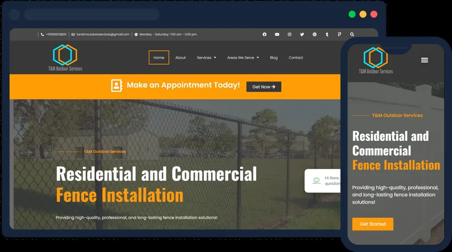 TM Outdoor Services website built by Rogue Business Marketing