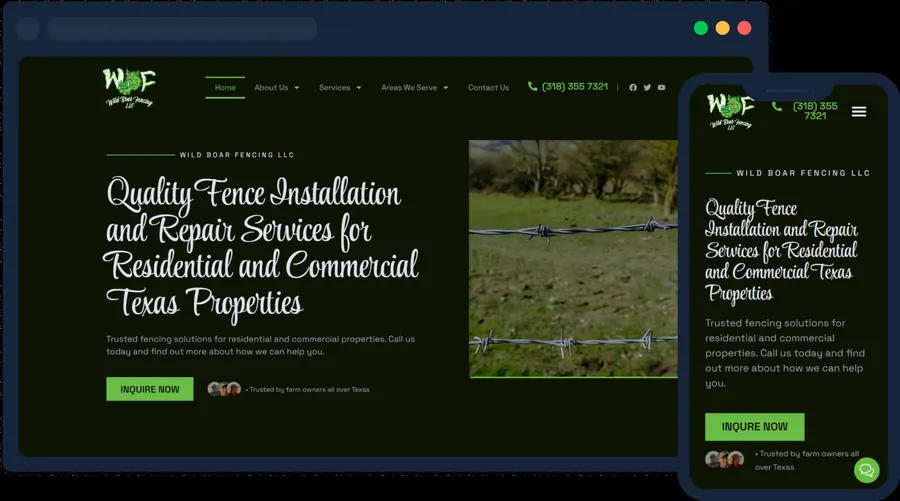 Wild Boar Fencing website built by Rogue Business Marketing